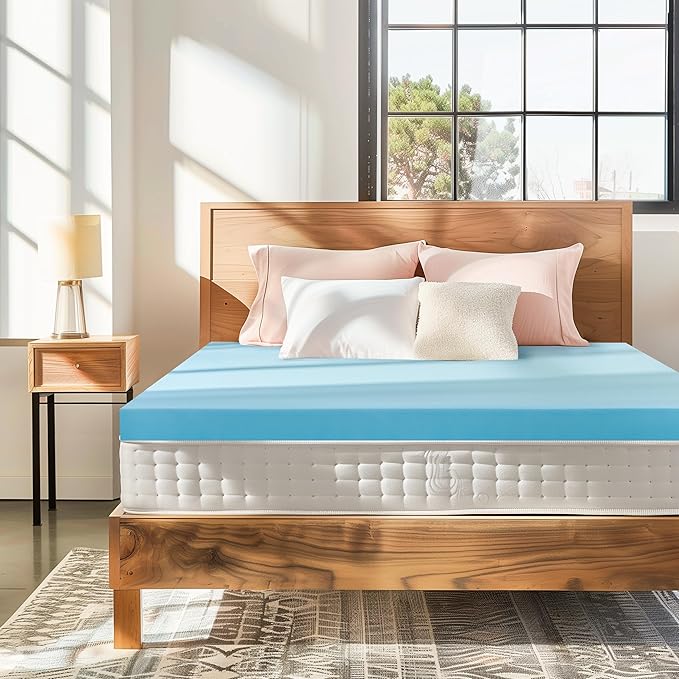 Subrtex Mattress Topper, Memory Foam Mattress Topper, Gel-Infused Memory Foam Topper for Side Stomach Sleepers, Breathable Bed Toppers (3 Inch, Cal King)