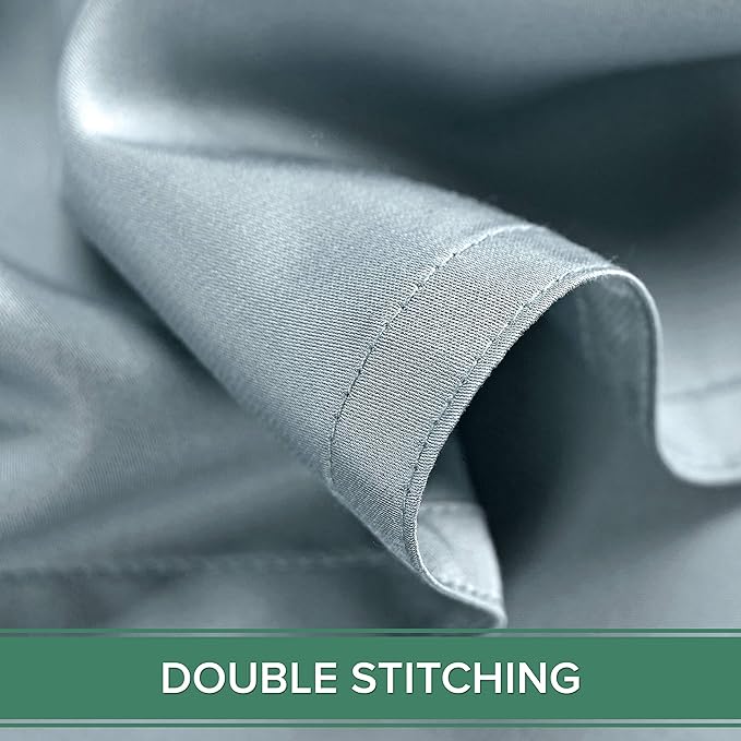 King Sheets by Pure Bamboo, Genuine 100% Organic Viscose Derived from Bamboo Bed Sheet Set, Luxuriously Soft & Cooling, Double Stitching, Lifetime Quality Promise (King, Sterling Blue)