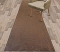 Custom Size Modern Geometric Pattern Carpet Runner Rug for Hallways, Slip Resistant Latex Rubber Backed, 31 inch Wide X Customized Length, Circles Brown, 31 inch X 5 feet