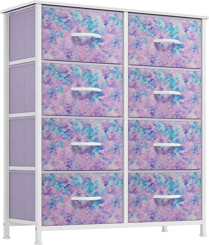 YITAHOME Fabric Dresser Drawer, Tall Storage Dresser with 8 Drawers, Chest of Drawers, Storage Drawer Organizer for Closet, Living Room, Closets