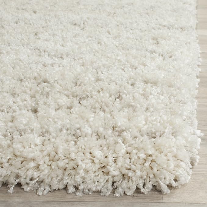 SAFAVIEH Arizona Shag Collection Area Rug - 6'7" x 9'2", Ivory & Beige, Moroccan Design, Non-Shedding & Easy Care, 1.6-inch Thick Ideal for High Traffic Areas in Living Room, Bedroom (ASG741A)