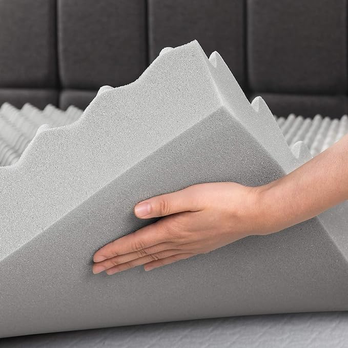 Best Price Mattress Mellow 4 Inch Egg Crate Memory Foam Mattress Topper with Infusion, Full