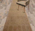 Custom Size Modern Abstract Floor Carpet Runner Rug for Hallways, Slip Resistant Latex Rubber Backed, 31 inch Wide X Customized Length, Art Gold Tan, 31 inch X 15 feet