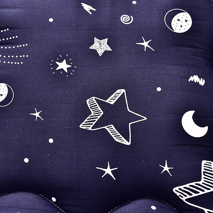 MAXYOYO Navy Star Futon Mattress Japanese Tatami Mat Foldable Bed Portable Camping Mattress Kids Sleeping Pad Floor Lounger Couch Bed, Full