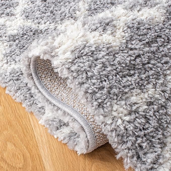 SAFAVIEH Arizona Shag Collection Area Rug - 2'6" x 14' Runner, Grey & Ivory, Non-Shedding & Easy Cleaning, Plush Thick Pile, Ideal for Living Room, Bedroom, Dining Space (ASG741G)