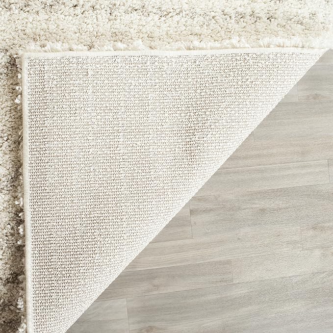 SAFAVIEH Arizona Shag Collection X-Large Area Rug - 11' x 15', Ivory & Beige, Moroccan Design, Non-Shedding & Easy Care, 1.6-inch Thick Ideal for High Traffic Areas in Living Room, Bedroom (ASG741A)