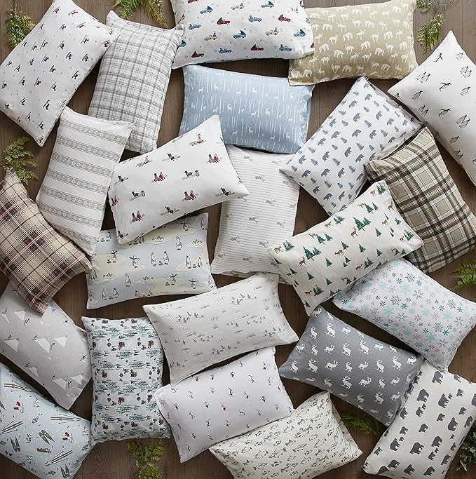 Eddie Bauer - Queen Sheets, Cotton Flannel Bedding Set, Brushed For Extra Softness, Cozy Home Decor (Rookeries, Queen)